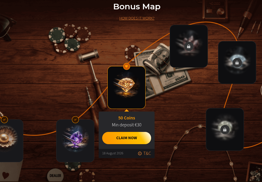 Wild Chance Casino Bonus Map
